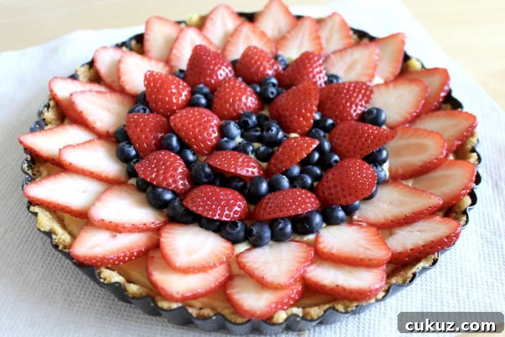 Strawberry and blueberry tart