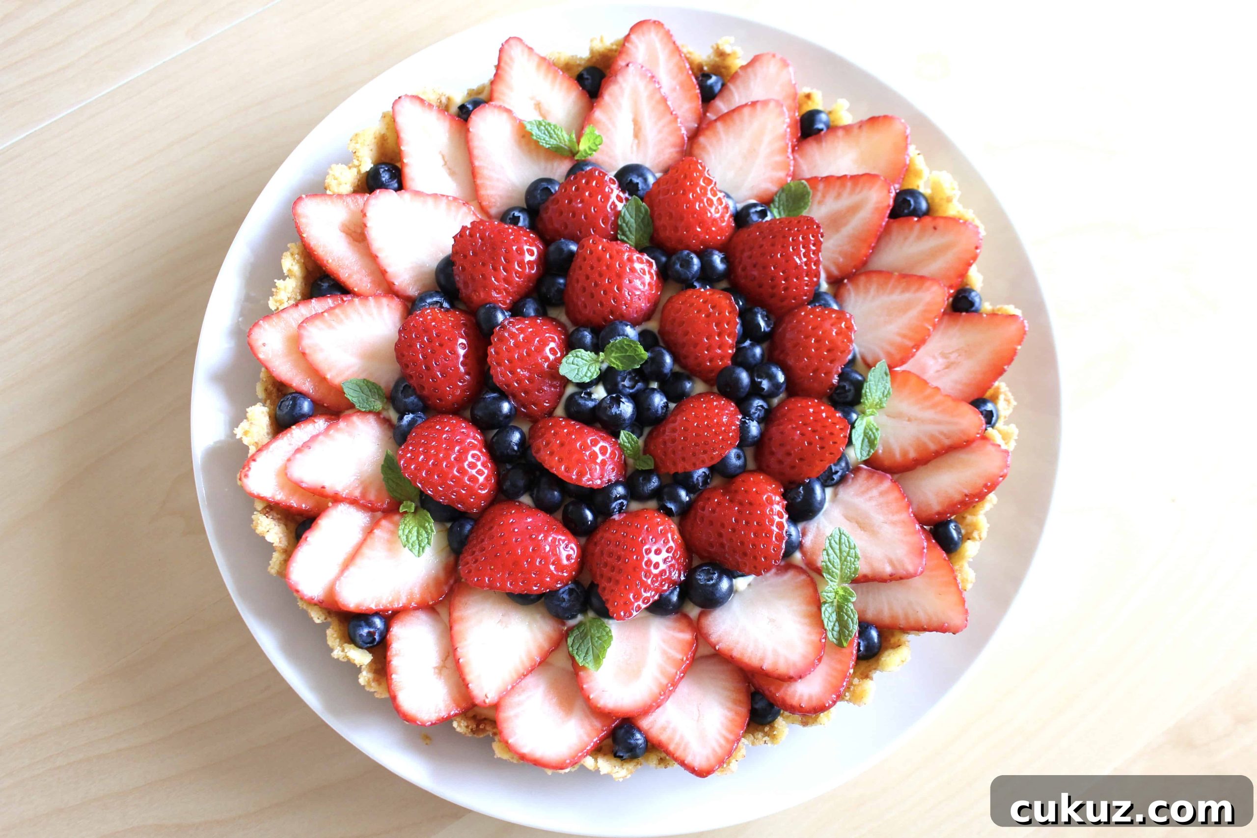 Strawberry and blueberry tart