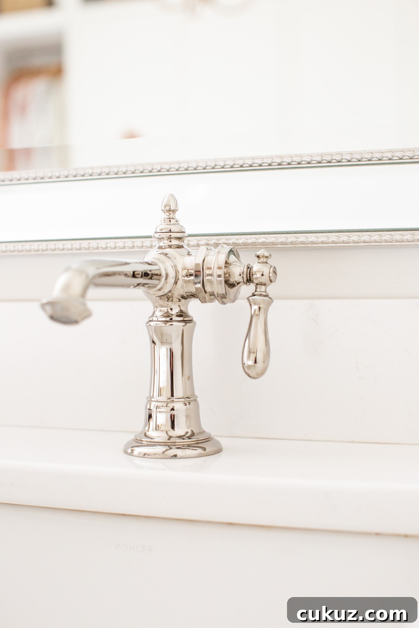 Master Bathroom and Walk-In Closet Remodel Reveal 9 Kohler nickel plated faucet