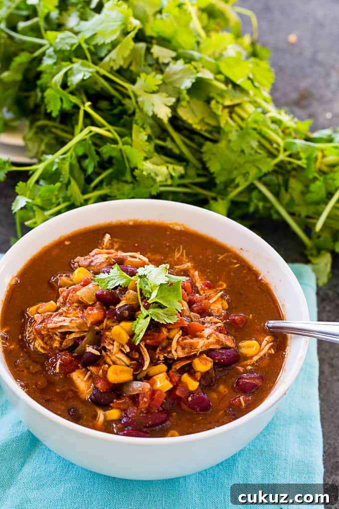 Healthy Crock Pot Chicken Chili