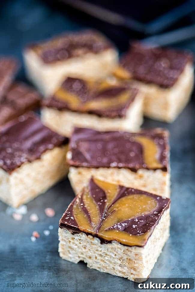 Salted Caramel Rice Krispies Treats