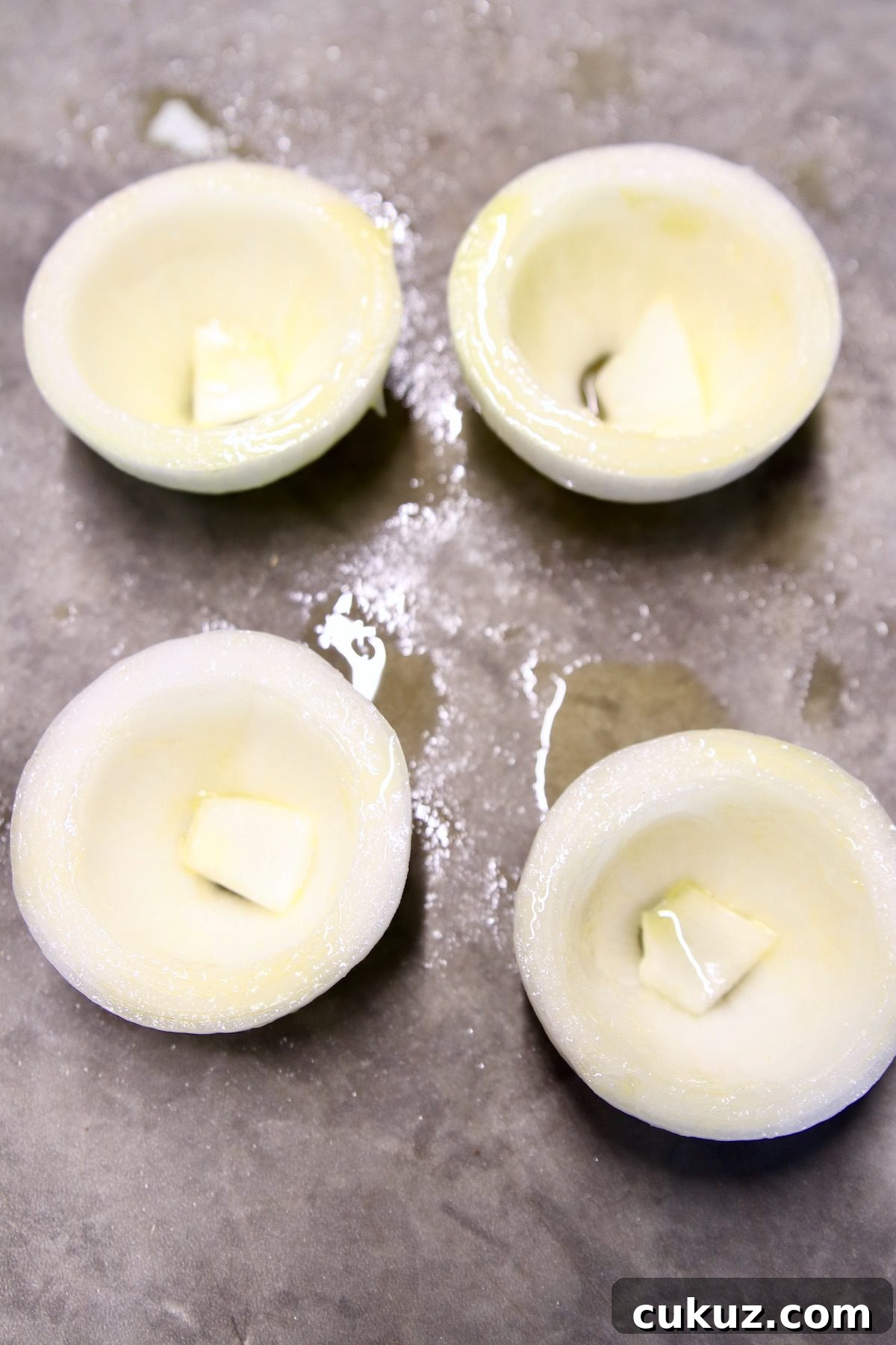 Grilled Stuffed Onions - Grilling Recipe olive oil coated onion shells