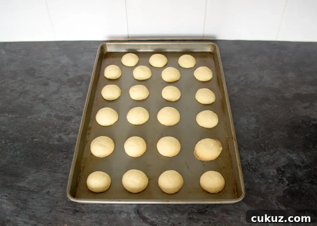 Baked cookies on a tray