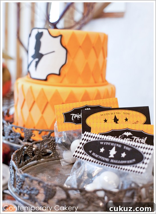 Bewitching Modern Halloween Cake