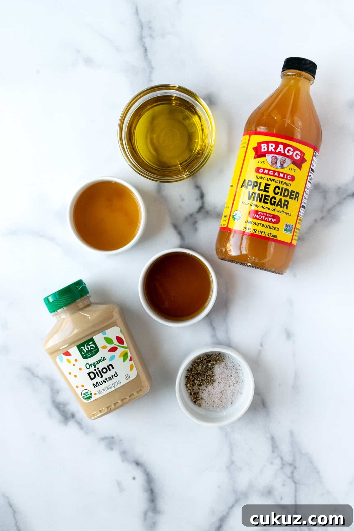 Maple Cider Vinaigrette Ingredients.