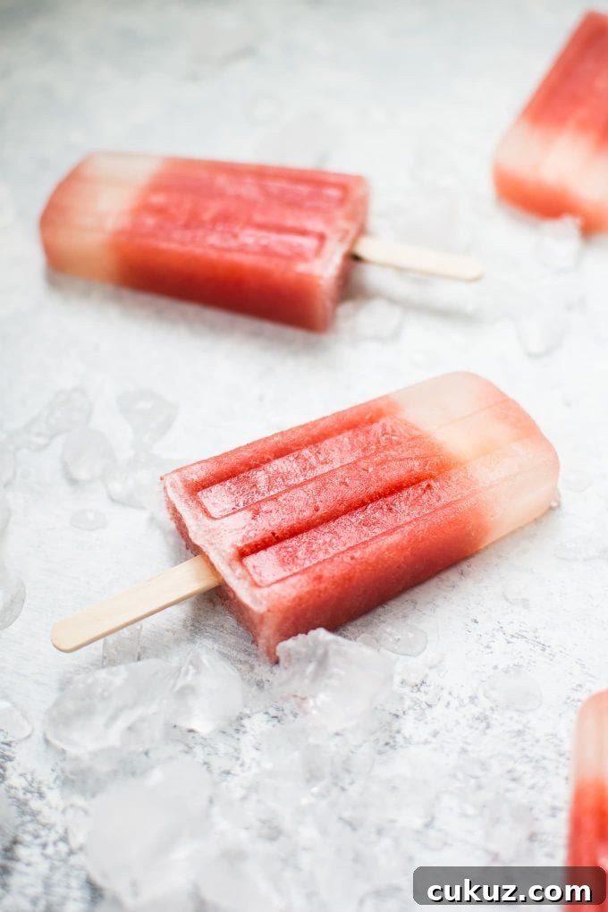 close-up of a sugar-free watermelon margarita popsicle