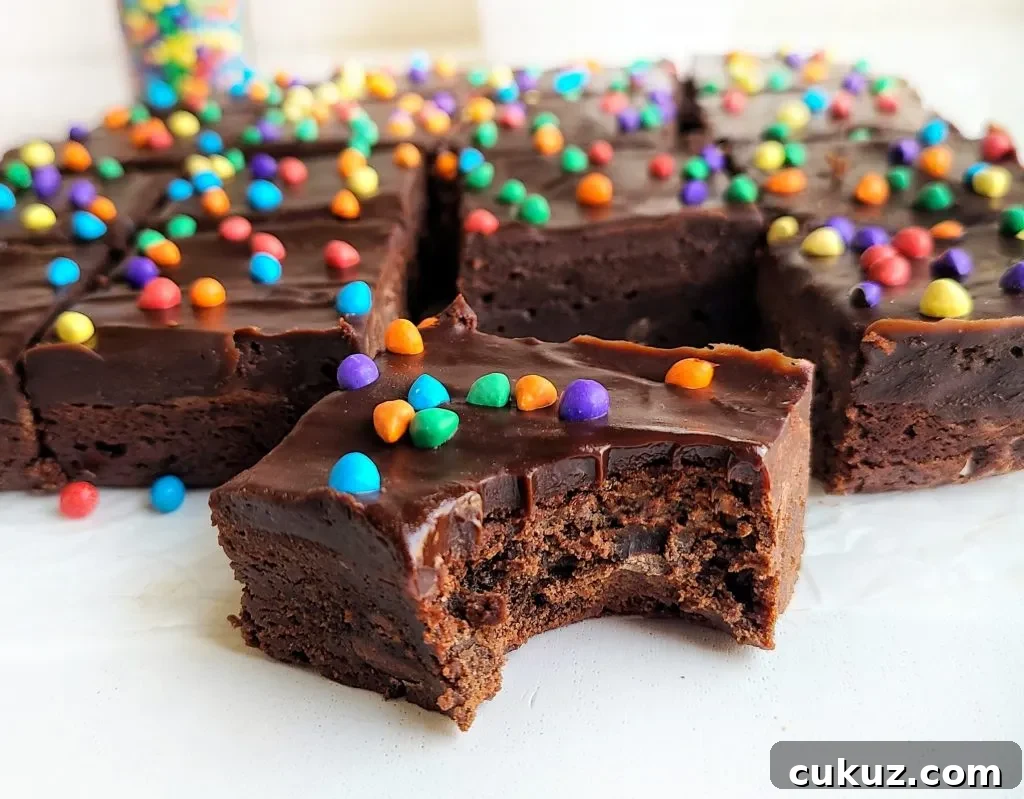 homemade cosmic brownies , bite shot