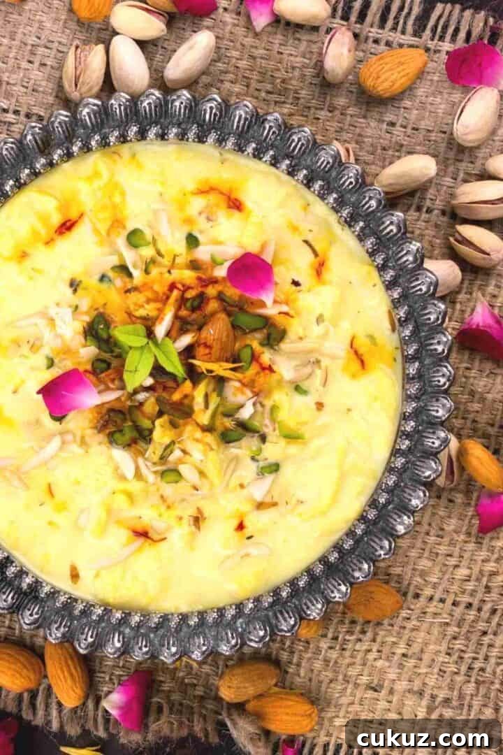basundi served in vintage bowl