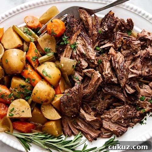 Slow cooker pot roast recipe.