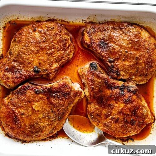 Oven baked pork chops.