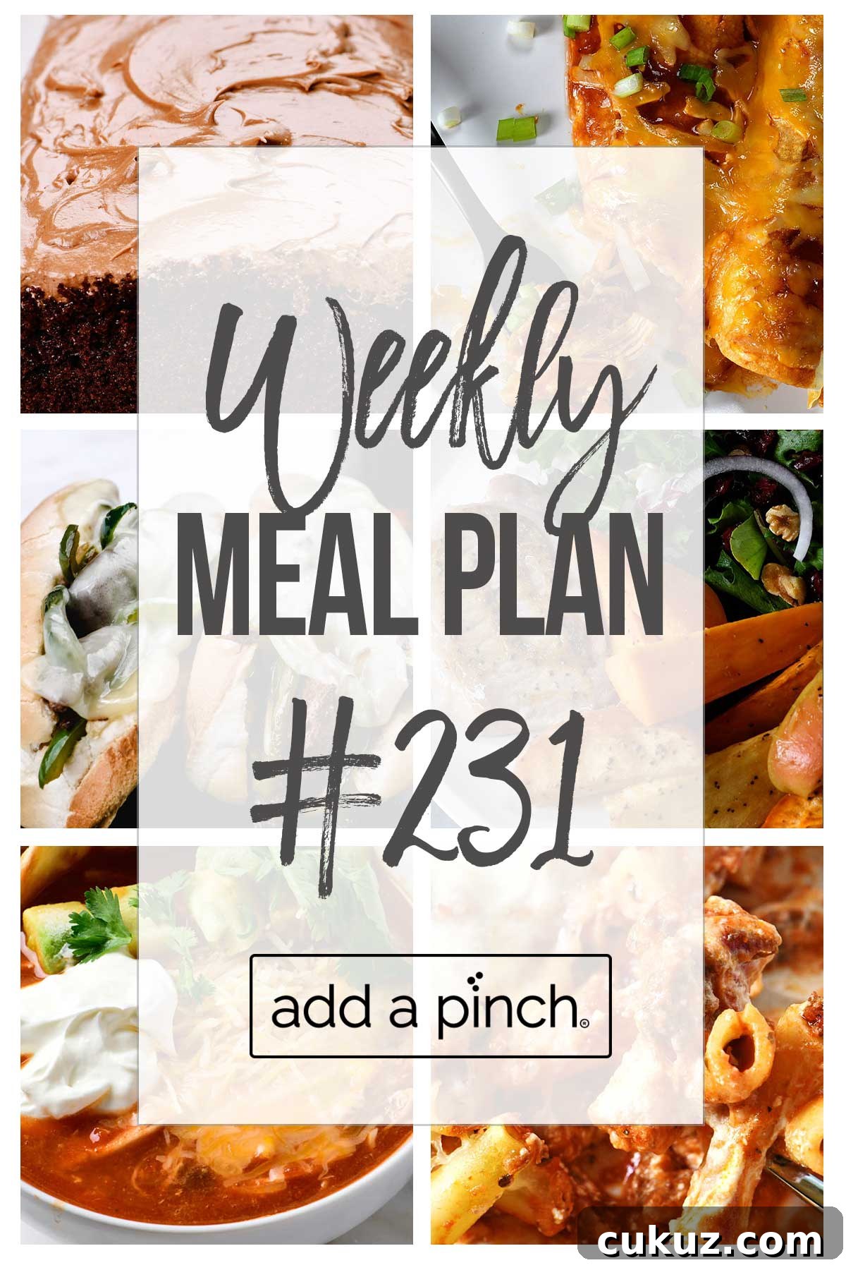 Graphic for Weekly Meal Plan #231.