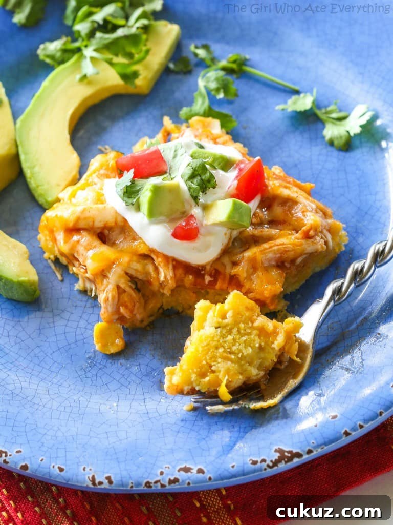 Chicken Tamale Casserole Recipe: Cheesy Mexican-Style Bake 8 Served with toppings