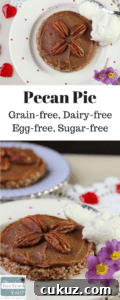 Grain-Free, Dairy-Free Pecan Pie with an Eggless, Sugar-Free Twist 5 Perfect pecan pie without all the sugar and carbs. This low carb, grain-free version is made from date caramel with a crushed pecan base. Discover how good gluten-free, dairy-free, egg-free, refined sugar-free pecan pie can taste!
