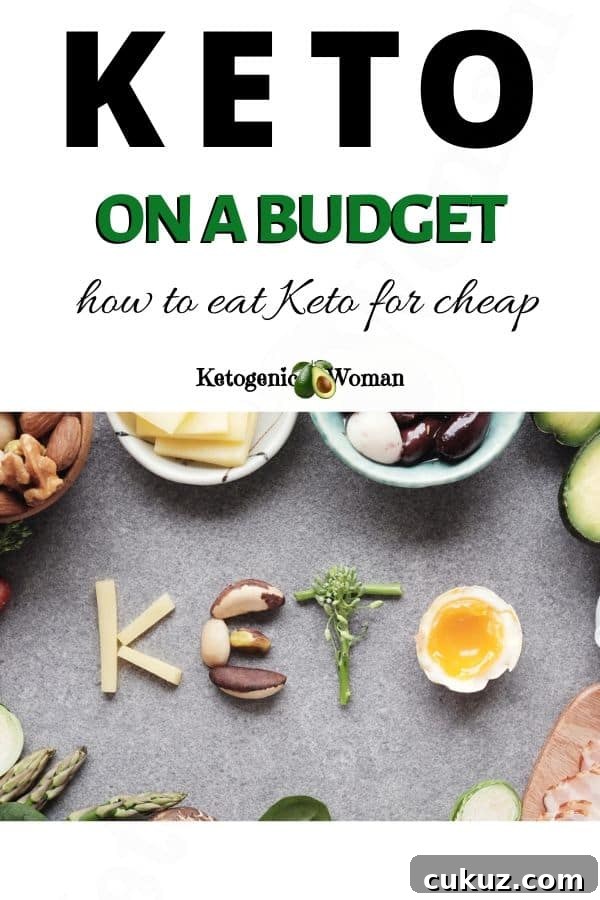 Pinterest Pin for how to eat keto for cheap