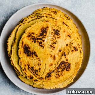 Sweet potato flatbreads on a plate.
