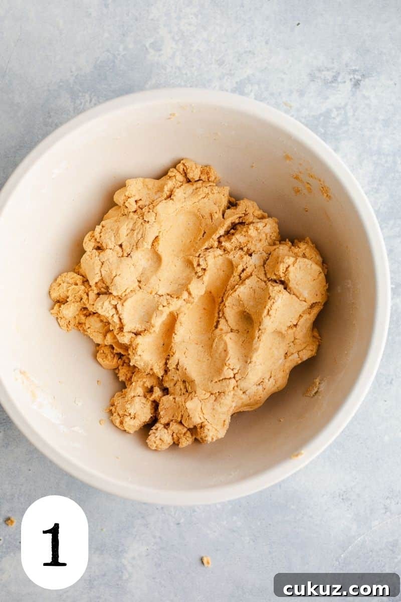 Flatbread dough in a mixing bowl.