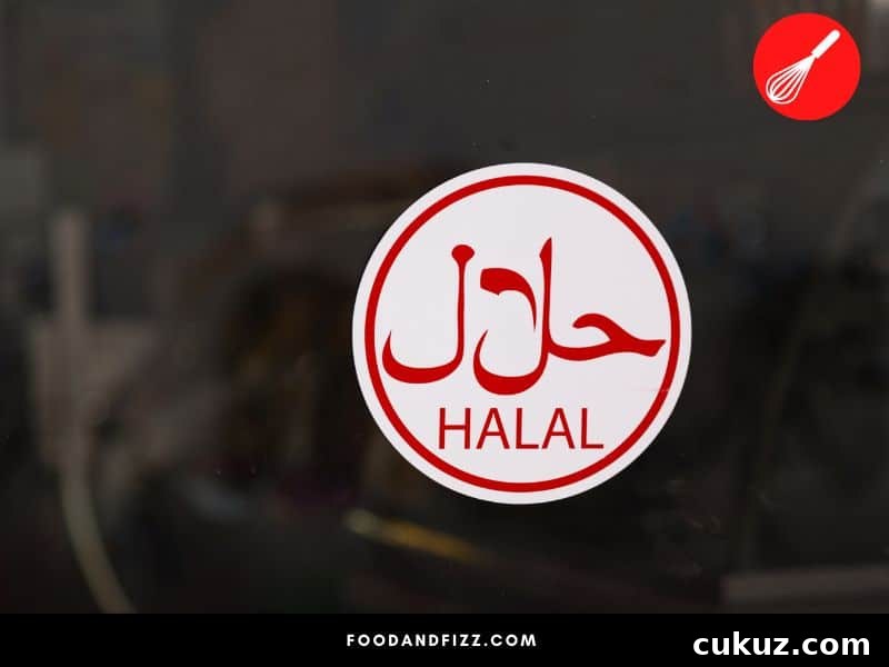 Halal food would typically have halal-certified labels.