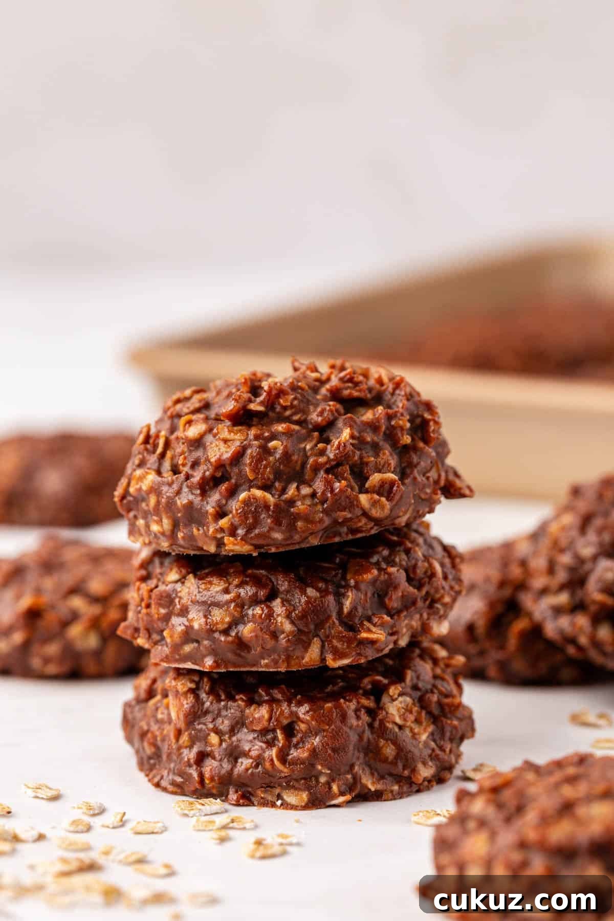 Stacked healthy no bake cookies