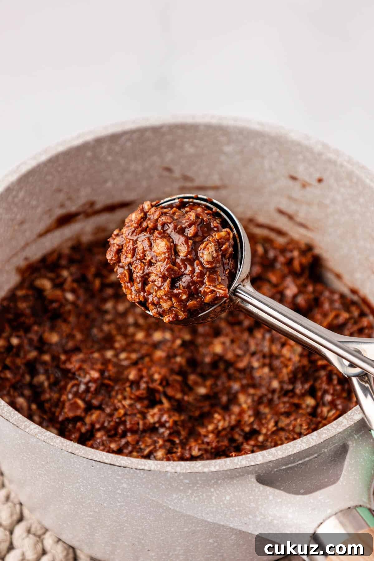 Mini cookie scoop with batter