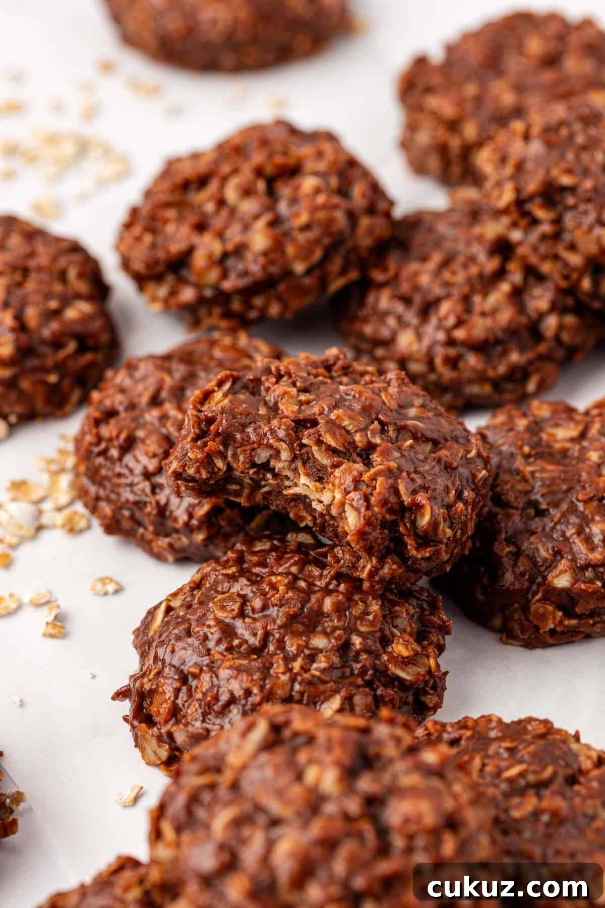 Close up of healthy no bake cookies