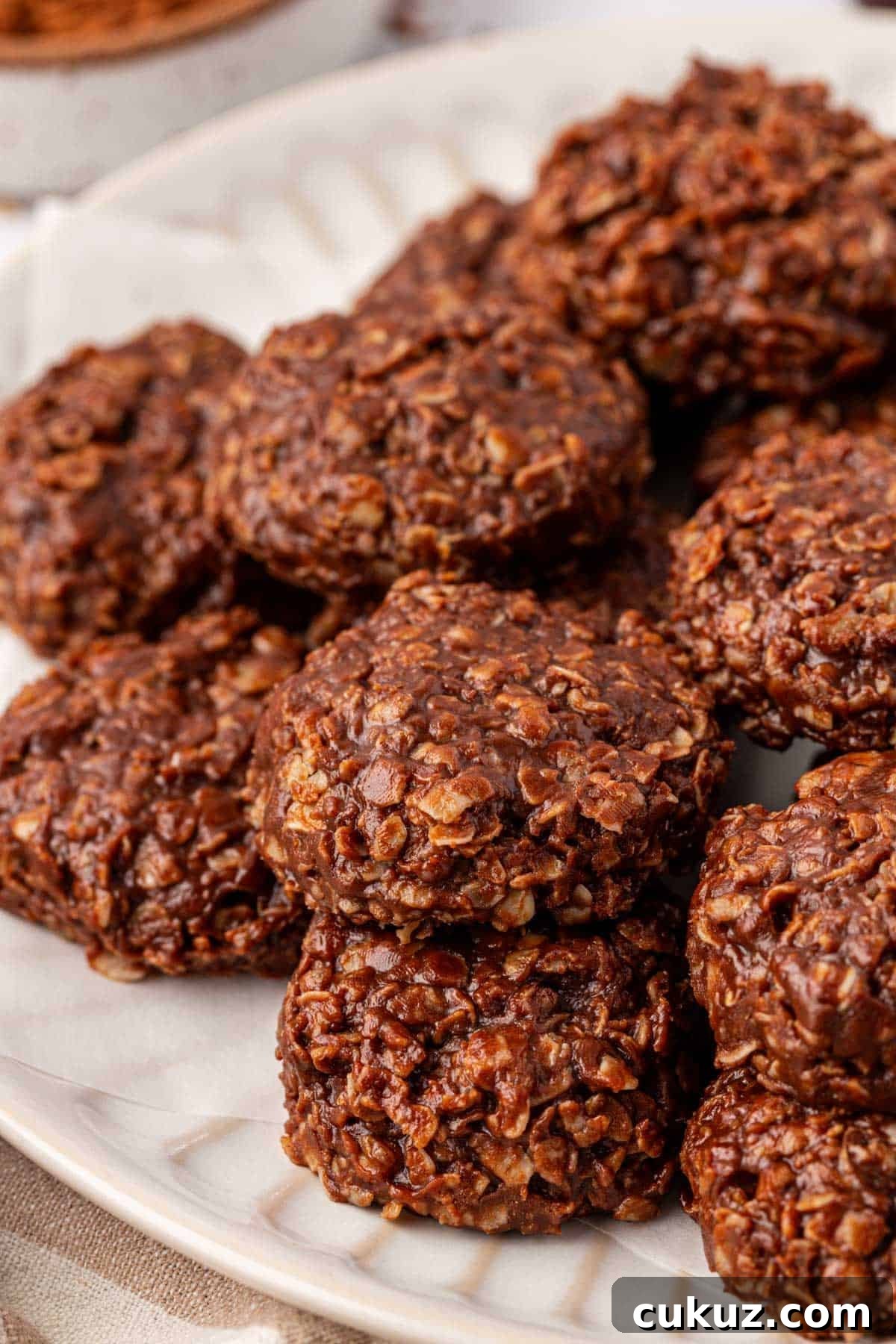 Healthy no bake cookies close up