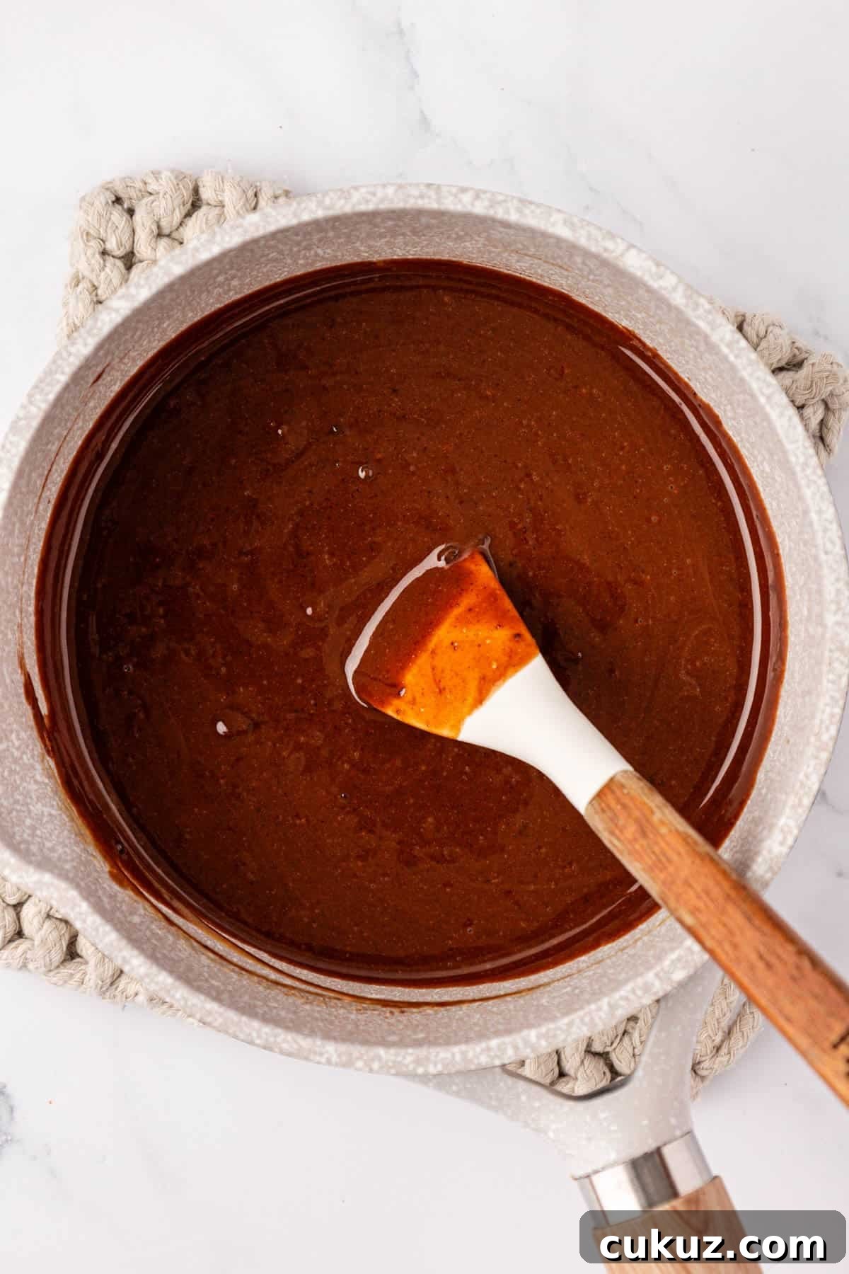 Melted chocolate-like mixture