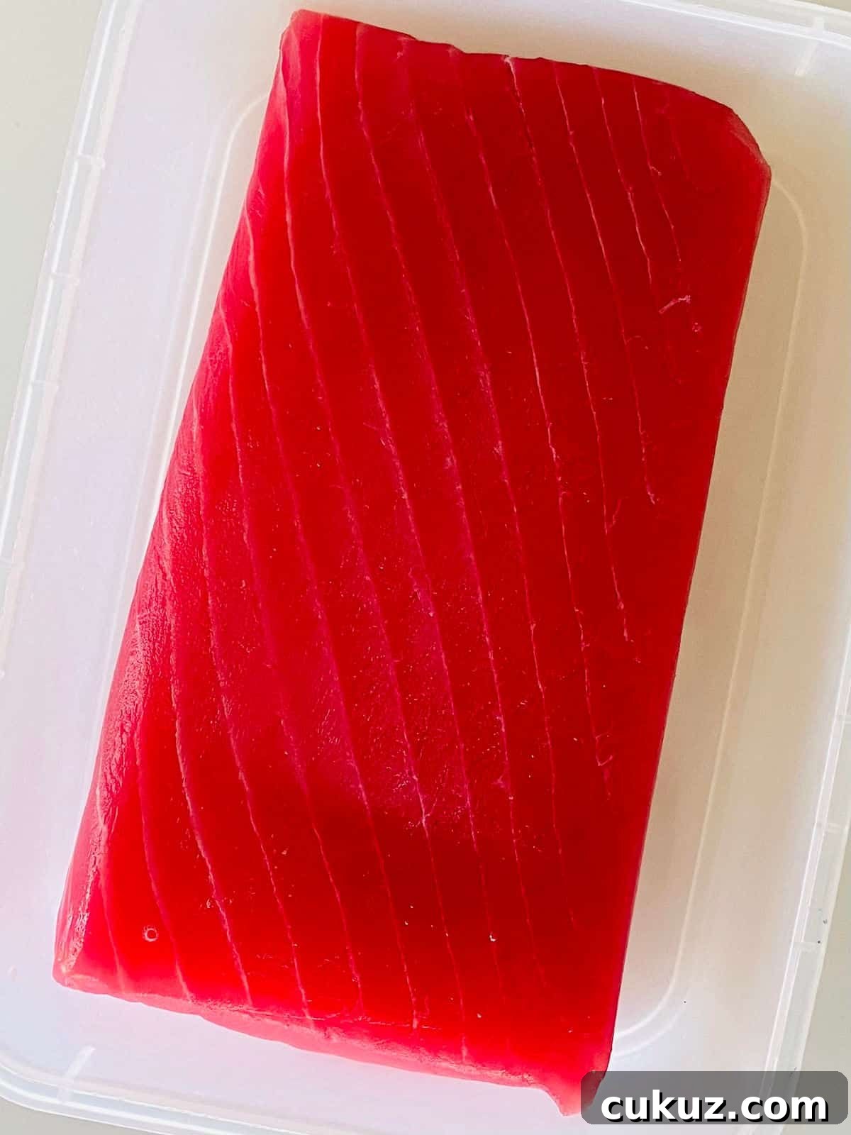 ahi tuna sashimi saku block.