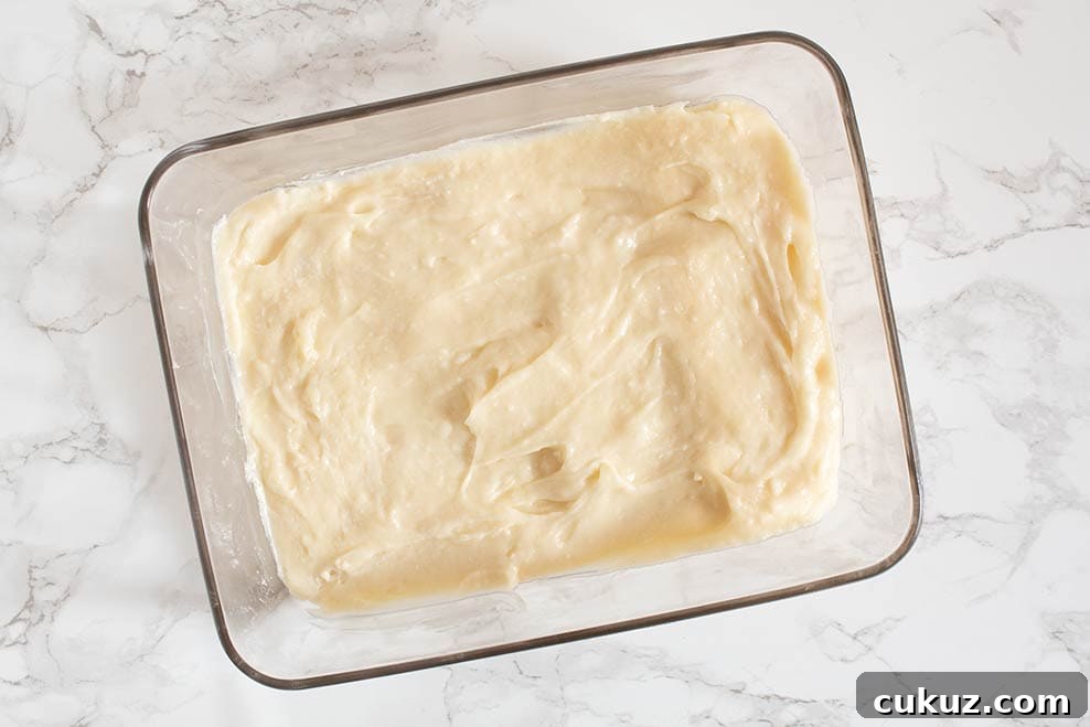 rectangular pan containing keto salted caramel bars pudding