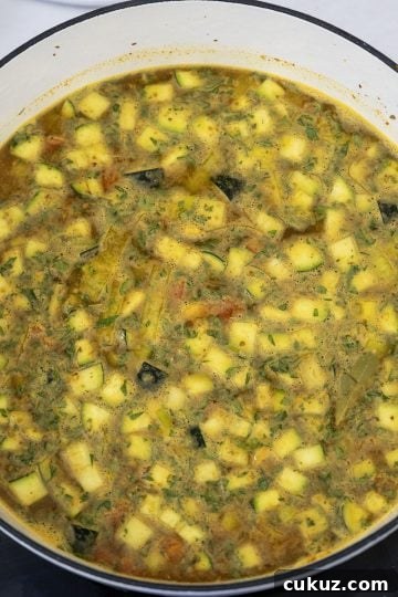 Soup coming to a simmer